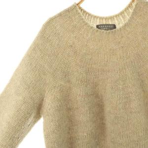 MARGARET HOWELL BULKY WOOL ニット セーター プルオーバー ウール 2 ベージュ 黒 /CX OS