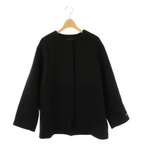 24AW スーパーファインメリノコート アウター ノーカラー 38 ブラック /DO OS