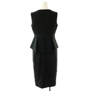 GRACE CONTINENTAL ペプラムワンピース ドッキング ロング ノースリーブ 36 ブラック /ES OS SH