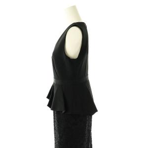 GRACE CONTINENTAL ペプラムワンピース ドッキング ロング ノースリーブ 36 ブラック /ES OS SH