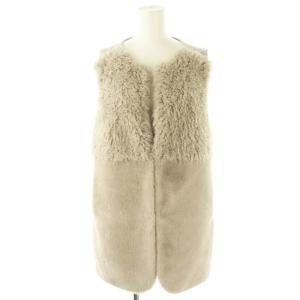 23AW フェイクファーコンビニットジレ 前開き 2 グレー /HK OS SH