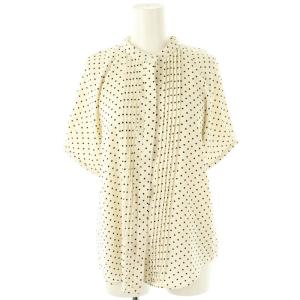 23AW ピンタックパフスリーブブラウス ドット 半袖 オフホワイト /DF OS SH