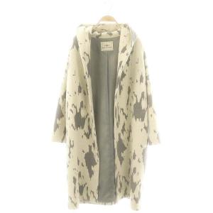 キカジャガードガウンカーディガン ロング 36 アイボリー グレー /DO OS
