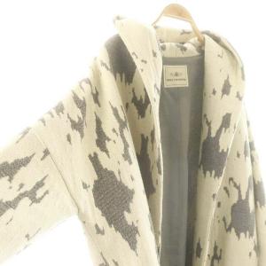 GRACE CONTINENTAL キカジャガードガウンカーディガン ロング 36 アイボリー グレー /DO OS