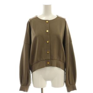 23AW ポンチカーディガン クルーネック 36 茶 ブラウン 0223352252 /AT OS