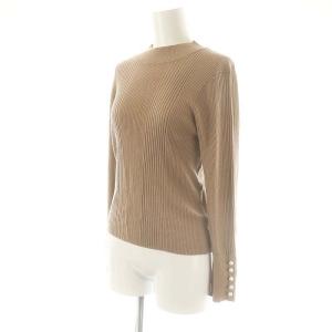 GRACE CONTINENTAL ハイネックリブニットトップ セーター 長袖 ウール 36 モカ /DO OS