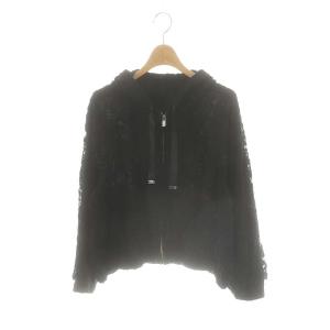 リバーレースブルゾン ジャケット フード ジップアップ 36 ブラック /CX OS