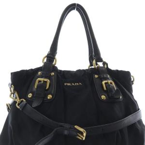 PRADA ロゴ ナイロン 2way ハンドバッグ ブラック BR4259