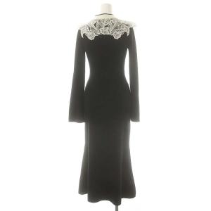 SNIDEL 24年 エンブロイダリーレースワンピース ニットワンピ バイカラー F 黒 白 /CX OS