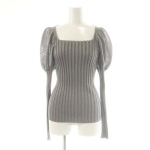 23SS シアーパフリブニット カットソー 長袖 ラメ F グレー /AT OS
