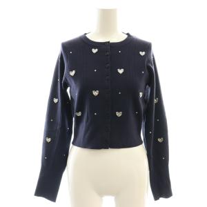 25SS ハートニットカーディガン 長袖 F 紺 ネイビー SWNT251186 /AQ OS