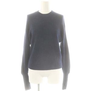 サムホールウールリブニット セーター 長袖 S 紺 /NR OS