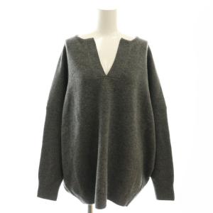 23AW MUSIC カフタンプルオーバー ニット セーター 長袖 ウール カシミヤ グレー /NR OS