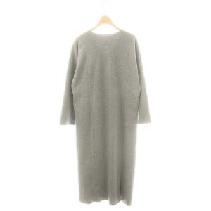 PLAIN PEOPLE ウールVネックワンピース 長袖 ロング 3 M グレー /SY OS