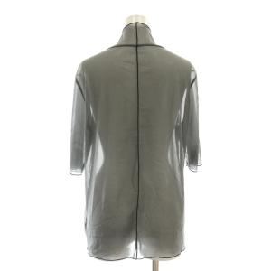 ADORE 23AW シアージャージ?カットソー 五分袖 シースルー ハイネック 38 グレー /AT OS