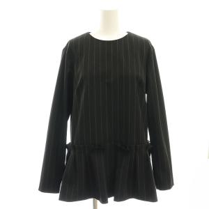 23AW アドーア ファインストライプブラウス 長袖 38 黒 ブラック /AT OS