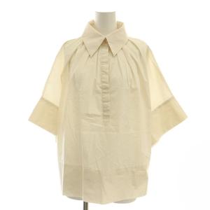 オーガニックコットンブロードブラウス 五分袖 プルオーバー 38 ベージュ /NR OS