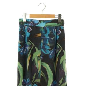 ADORE ブルーフラワープリントスカート マーメイド ロング 36 ブルー /HK OS