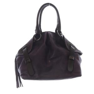 HENRY BEGUELIN タッセルジップ レザートートバッグ ハンドバッグ 紫 パープル /SR5