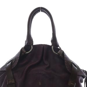 HENRY BEGUELIN タッセルジップ レザートートバッグ ハンドバッグ 紫 パープル /SR5