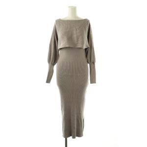 Sustainaレイヤードニットワンピース ボレロ ミモレ ロング F グレー /AT OS