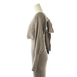 SNIDEL Sustainaレイヤードニットワンピース ボレロ ミモレ ロング F グレー /AT OS