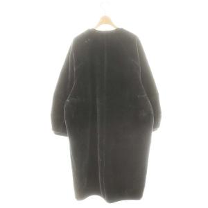 zucca フェイクファー ノーカラーコート アウター M チャコール /ES OS