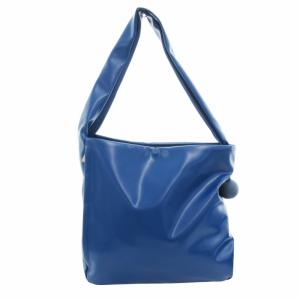 美品 ワンショルダーバッグ フェイクレザー 青 ブルー /HO
