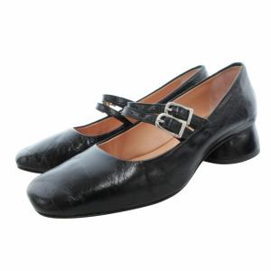 MARYLIV パンプス シューズ ローヒール ストラップ レザー 36 23.0cm 黒 ブラック /HO