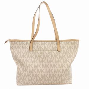 MICHAEL Michael Kors ハンドバッグ トート 肩掛け MK柄 ロゴプレート PVC 白 ホワイト /GV