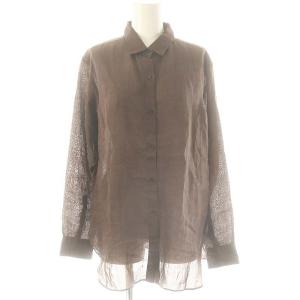 Ramie シアーシャツ 長袖 リネン ブラウン /DO OS