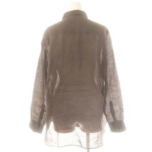 Plage Ramie シアーシャツ 長袖 リネン ブラウン /DO OS