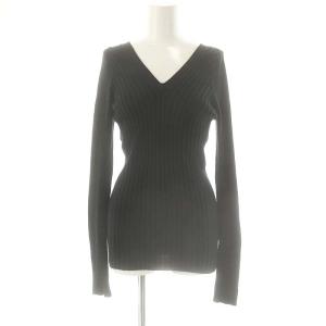 Silk/Cotton RIB シルクコットンリブニット カットソー Vネック ブラック /DO OS