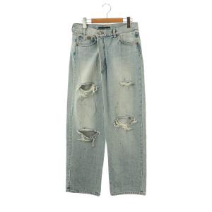アパルトモン アシンメトリーデニムパンツ ジーンズ 34 ライトブルー /DF OS