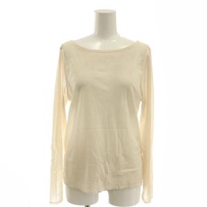 24AW 長袖ベロアタッチシアーカット カットソー 2 ライトベージュ /HK OS