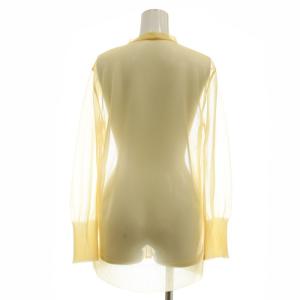 EFFE BEAMS 24AW ラメ シアー カーディガン Vネック シースルー F オレンジ /AT OS