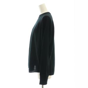 HUMAN WOMAN ウールベーシックプルオーバーニット カットソー M 黒 /CX OS