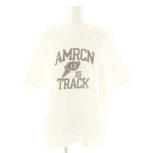 AMRCN TRACK カレッジ プリント Tシャツ カットソー 白 /MI OS