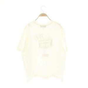 AMERICANA MOTEL16ラフィー丸胴天竺Tシャツ カットソー 半袖 プリント オフホワイト ブラウン /ES OS