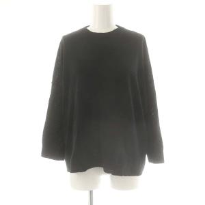 リネンプルオーバーニット セーター 長袖 F ブラック /ES OS