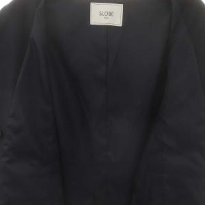SLOBE IENA 25SSツイルダブルブレストジャケット テーラード 総裏地 38 紺 ネイビー /CX OS