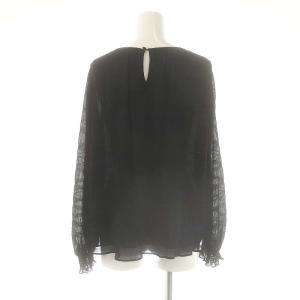 PINKY&DIANNE シャーリングカフス楊柳ブラウス 長袖 38 ブラック /DF OS