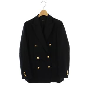 ダブル金ボタンテーラードジャケット 背抜き ウール 36 ネイビー /DO OS