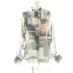総柄シアーシャツ 長袖 バンドカラー F マルチカラー /DO OS