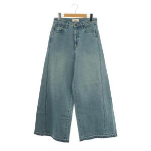加工ワイドデニムパンツ ジーンズ ワイド 1 ブルー /ES OS