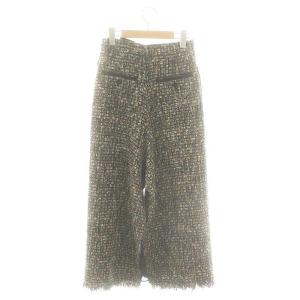 sacai ラップデザインツイードロングスカート 0 グリーン ブラック 21-05741