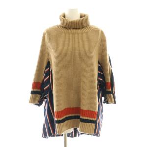 × ディエチコルソコモ 10corsocomo ドッキングプルオーバーニット セーター ストライプ ウール