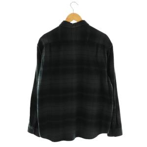 Supreme 23SS Shadow Plaid Flannel Shirt M ダークグレー