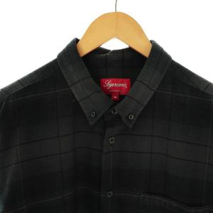 Supreme 23SS Shadow Plaid Flannel Shirt M ダークグレー