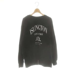 24AW オーバーカットトップ トップス スウェット トレーナー ビジュー ロゴ 36 黒 白 /CX